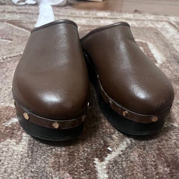 Co - Studded Platform Slide Mules in Brown - Picture 5 of 9
